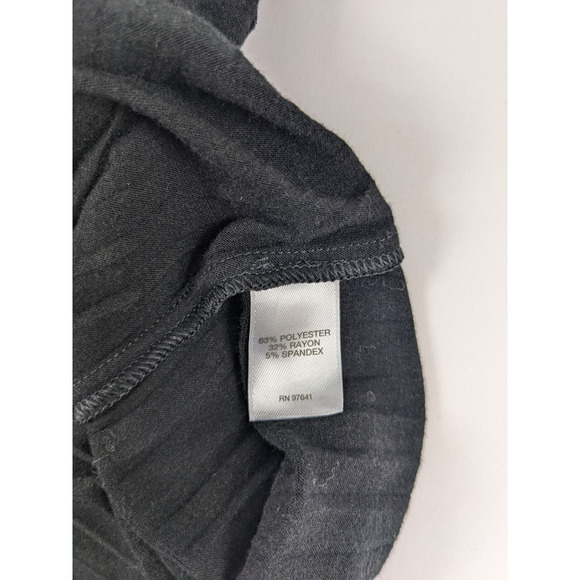 J Jill Pleated Dress Black Large Long Sleeve Drawstring Waist Soft Stretch Knee - Picture 7 of 9